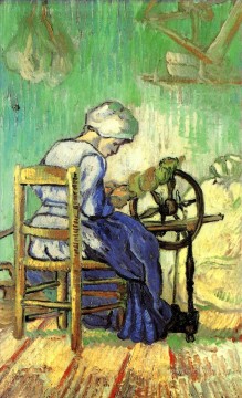  Millet Painting - The Spinner after Millet Vincent van Gogh